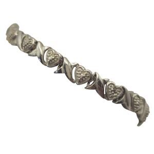 Vintage Sterling Silver Hearts Xs Tennis Bracelet 1970s